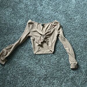 SHEIN brown/tan long sleeve crop top. Barely used, in really good condition!
